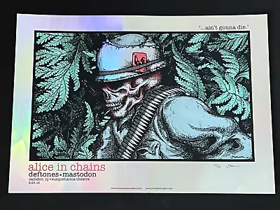 $500 • Buy Alice In Chains Deftones Mastodon Original Jermaine Foil Concert Poster /25