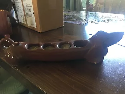 Ceramic Dachshund Candle Holder - 4 - 1 1/2 Inch Candles -15   Long - • $15.75