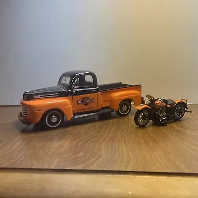 1948 Harley Davidson Ford F-1 Pickup / FL Panhead Motorcycle 1:24 Maisto Diecast • $38.94