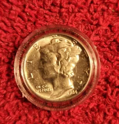 1944 P High Grade Mercury Dime AU/BU In Acrylic Capsule • $3.58