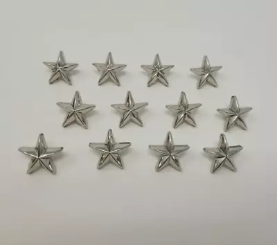$9.99 • Buy 12 Pcs Silver Star Shaped Molded Plastic Craft Sewing Shank Buttons VTG