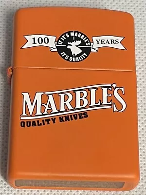 ZIPPO 2006 MARBLE’S QUALITY KNIVES ORANGE MATTE LIGHTER SEALED IN BOX C163 • $68.37