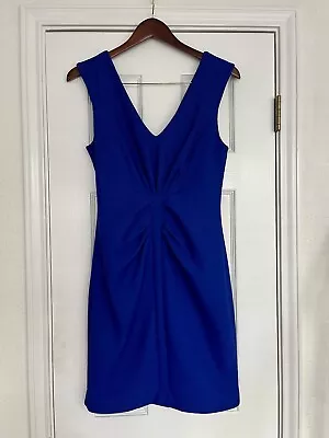 Beautiful Express Royal Blue Gathered Front Dress Women’s Sz 8 • $12