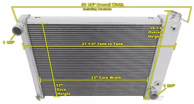 1967 1968 1969 Chevy Camaro 23  Core 2 Row Aluminum Radiator 1 Inch Tubes AE370 • $241.25