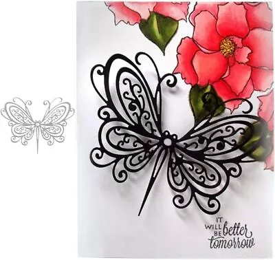 Butterfly Lace Flower Metal Cutting Dies Scrapbooking Embossing Stencil Card DIY • £3.39