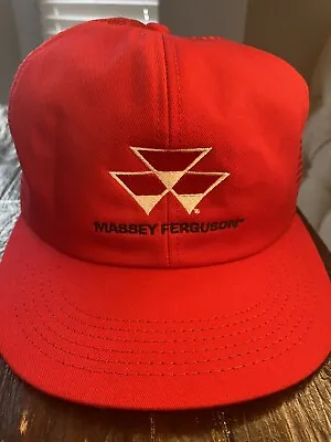 Vintage Massey Ferguson Tractors Embroidered Red K-Products Made In USA Hat Cap • $12.95