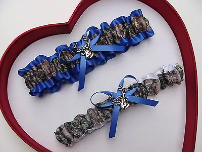 NEW Mossy Oak Camouflage Camo Royal Blue Wedding Garter Prom Hunting Chick Deer • $13.46