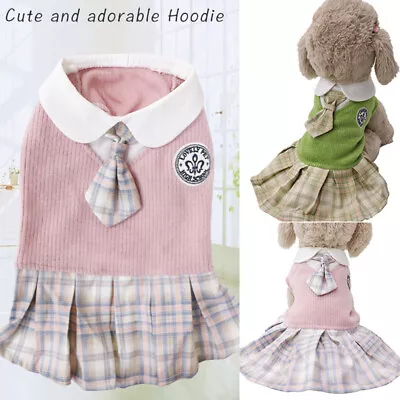 £5.75 • Buy Sweet Pet Dog Cat Princess Dresses Dogs Plaid Skirt Couple Dog Dress Cute Outfit