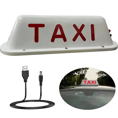 TAXI Sign LED Light Roof 18650 Battery USB Rechargeable With Magnetic Base DC5v • $25.64