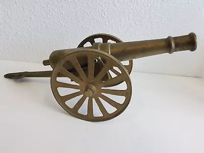 Vintage Large Metal Brass Toy Cannon 14  Replica Military Memorabilia  • $39.99
