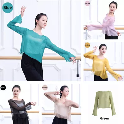 £13.91 • Buy Lady Mesh T Shirt Tops Pullover Tulle Voile Sheer See Through Blouse Elegant
