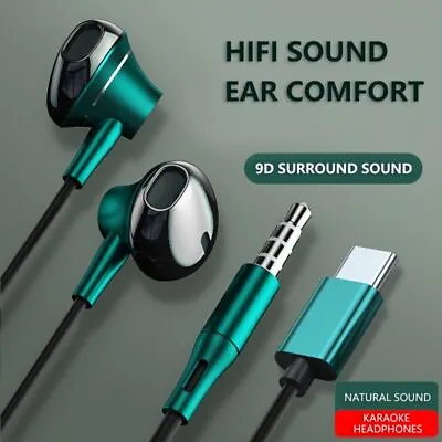 In-Ear Game Headphones Type-C Earphones For Xiaomi/Huawei/IPhone/Karaoke • £4.09