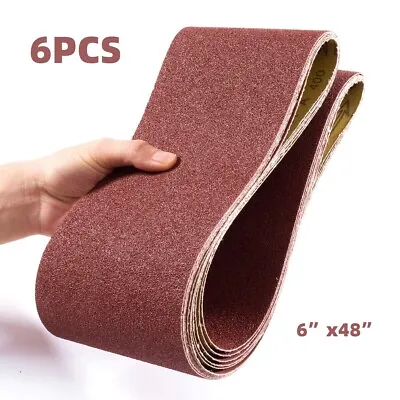 6PACK Belt Sander Sandpapers 6“x 48” Sanding Belts 60 80 120 150 240 400 Grit • $25.99