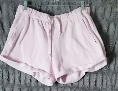 Victoria's Secret PINK Shorts Large Pink Floral Embroidered Floral Pull On • $13.99