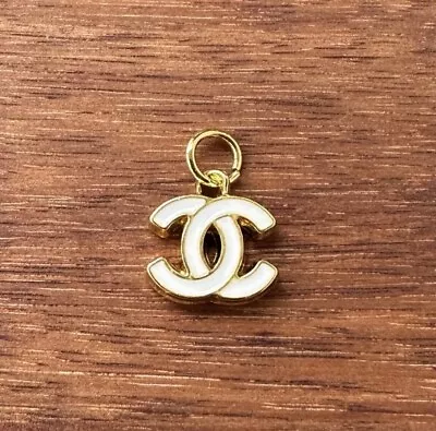 Chanel Gold And White CC Charm ; 15mm • $20