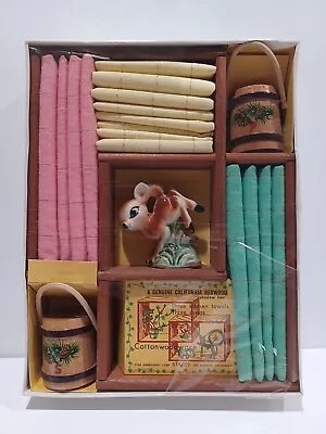 Vintage COTTONWOODWARE By Starco Kitchen Towels S&P Curios/CA Redwood Shadow Box • $19.99