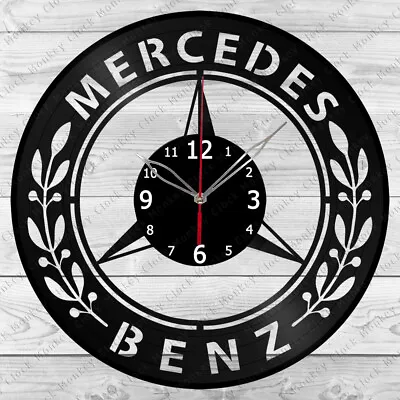Vinyl Clock Mercedes Benz Vinyl Record Wall Clock Home Art Decor Handmade 6508 • $24.99