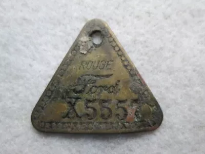 Vintage Ford Motor Company Rouge Plant Brass Tool Check Tag # X5557 • $4.95