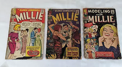 1960s MILLIE COMIC BOOKS Lot Of 3 Low Grade Modeling With Millie The Model • $24.99