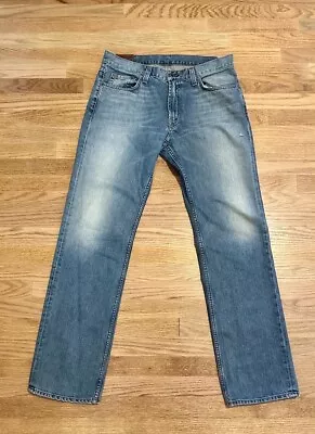 J Brand Jeans Men's 32 Walker Relaxed Straight Leg Blue Distressed Denim Pants • $19.95