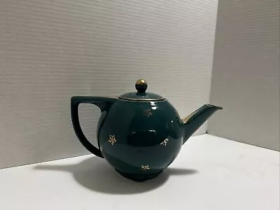 Hall China #0740 Green And Gold Stars 6 Cup Vintage 6  Teapot 1940s • $13.99