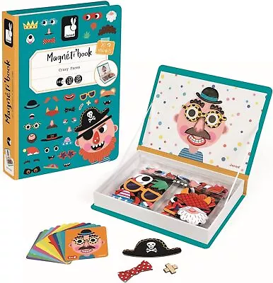 Janod J02716 Magneti'Book Crazy Faces Educational Game BoysBlue • £27.95