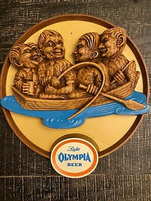 Vintage Olympia Brewing Co. Beer Sign - Fishing Bar Sign • $36.99