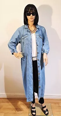 £9.85 • Buy Women's Button Through, Belted, Blue Denim Midi Dress, Size 14 UK
