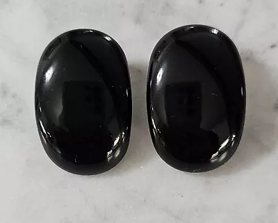 West Germany Marked Vintage Black Clip On Earrings • $22