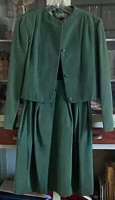 Vintage Pierre Cardin Strapless Dress With Jacketgreen Heavy Fabric • $89.99