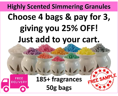 Highly Scented Sizzlers/Simmering Granules Crystals For Wax Melt Burner/Warmer • £2.80