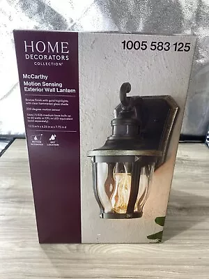 Home Decorators McCarthy 1-Light Bronze Motion Sensing Outdoor Wall Lantern NEW • $33.60
