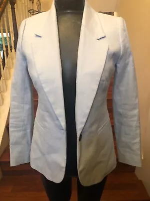 J. Crew Blazer Light Blue Women’s Blazer /Jacket  Parke  Linen Inside Pocket 0 • $32