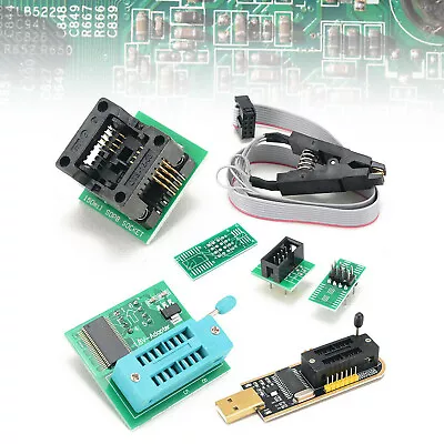 USB Ch341a Bios Eeprom Programmer + Soic8 Clip + Soic8 Adapter + 1.8v Adapter CK • £14.45