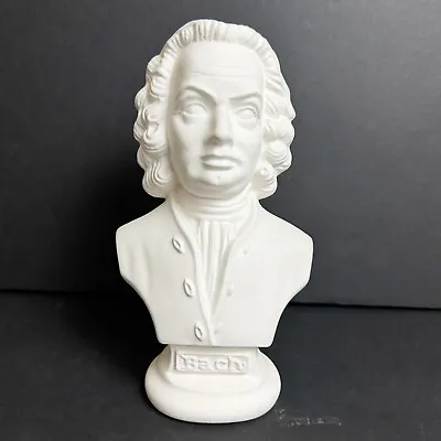 Vintage Arnel Bach Bust White Ceramic Classical Composer Musician 8-1/2  Tall • $35