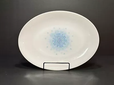 Vintage Fire-King Oven Blue Mosaic Milk Glass Platter 12  Oval Serving Plate #12 • $9.99