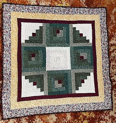 Log Cabin Quilt-table Topper/wall Hanging-29 Square-custom Quilted • $18.40