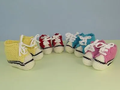 £3.95 • Buy Printed  Instructions-baby Basketball Boots & Sneakers Booties Knitting Pattern