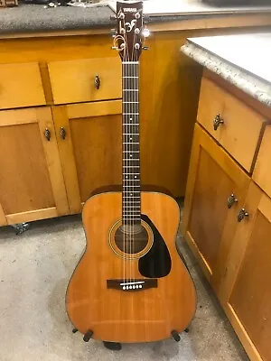 1980's Yamaha Jumbo Dreadnought Acoustic Guitar F 340 W/case Made In Indonesia  • $165
