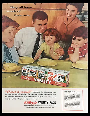 1956 Kellogg's Variety Pack Of Cereals Vintage Print Ad • $13.45