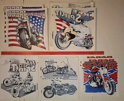 Variety Lot! 19 Motorcycle T Shirt Heat Transfer / Decal! Eagle USA Flag Rebel • $29.99