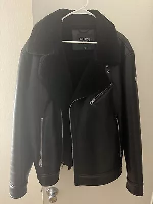 Guess  Men's Asymmetrical Faux Leather Moto Jacket Size XL • $70