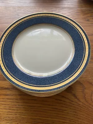 Mikasa Grande Ivory IMPERIAL LAPIS Salad Plates 7 1/2”’ Set Of 5 Blue Gold • $58