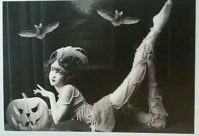 *Halloween*Postcard:  Flapper Girl Halloween Props Vintage Image~Reproduction • $4.15