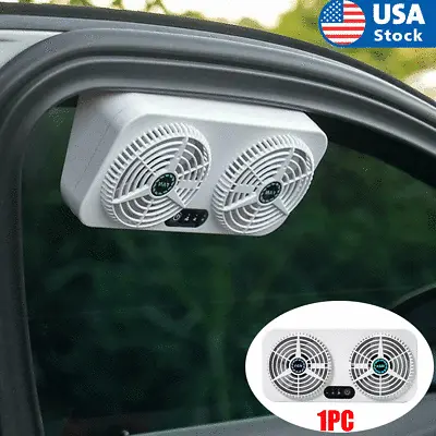 12V Car Dual Head Fan USB Auto Truck Air Vent Cooling Cooler Exhaust Fan 3-Speed • $45.89