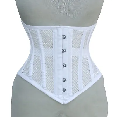 Mesh Corset Steel Boned Corset Womens Underbust Corset Waist Trainer Corset • £13.99