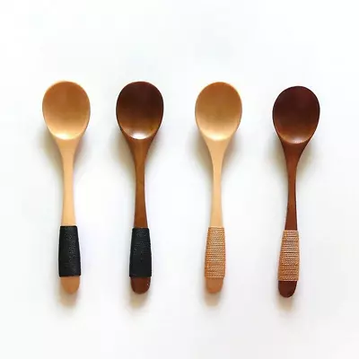 4 Pcs Mini Wooden Spoons Wood Soup Spoons For Eating Mixing Stirring Cooking H • $14.29