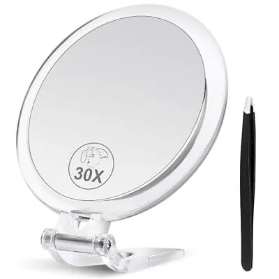 30X Magnifying Mirror Magnifying Mirror With Stand And Tweezers Handheld Mirro • $12.29