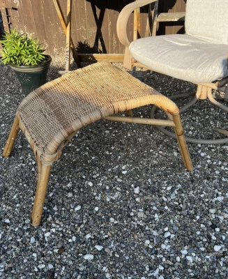 £39.99 • Buy Vintage Retro Bamboo Wicker Leg Foot Rest Stool