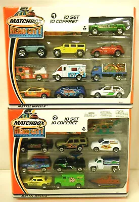 2002 Matchbox Hero City Collection #1 & #2 10 Set Diecast Mattel 91516 91517 NIB • $39.16